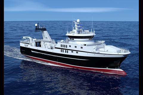 The NVC 370 design stern trawler under construction for Norwegian owner Prestfjord Havfiske in Spain will feature a prototype permanent magnet winch and one of the first new B33:45 engines